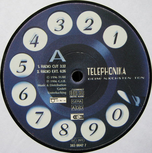 Image of Front Cover of 2845044S: 12" - TELEPHONIKA, Beim N�chsten Ton (Tube Records; 383 0042 7, Germany 1996) Strong VG  /VG