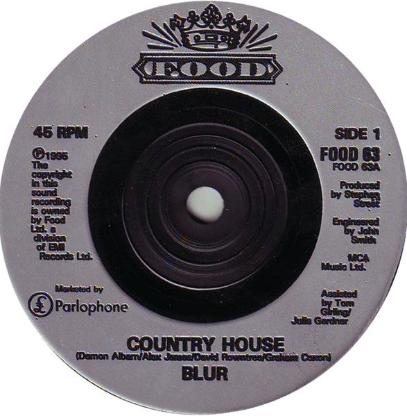 Image of Label Cover of 7" - VG+/VG+ - BLUR, Blur's Country House (Food; FOOD 63, UK 1995, Picture Sleeve), ,  - 3316199C