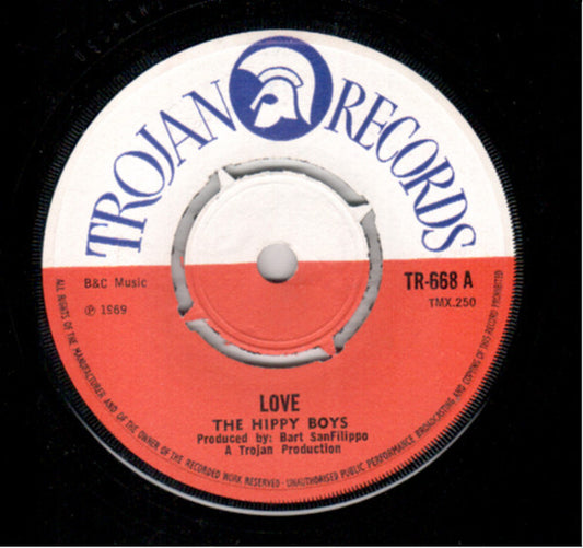 Image of Front Cover of 2815120C: 7" - THE HIPPY BOYS / MAX ROMEO, Whole Family Is Here / Love (Not On Label; , Jamaica 1969, White Label Promo) Very nice VG, great copy.  /VG