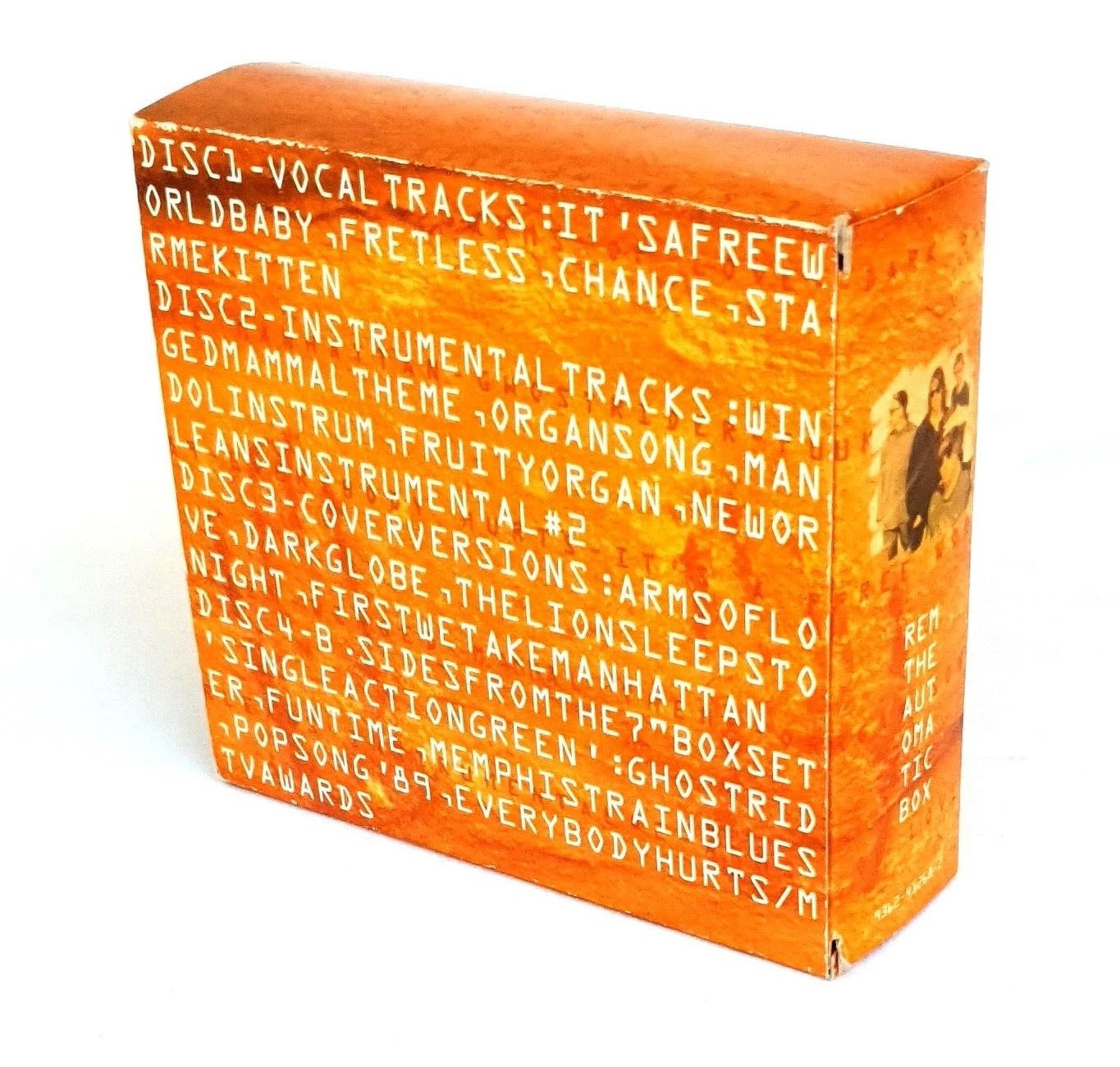 Image of Back Cover of 2835102E: 4xCD - R.E.M., The Automatic Box (Warner Bros. Records; 9362-41268-2, Europe 1993, Card Slipcase with 4 Jewel Cases Inside) Shelf Wear  G+/VG+