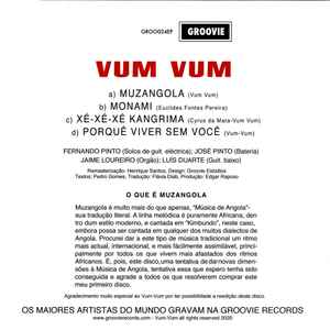 Image of Back Cover of 7" EP - EX/EX - VUM-VUM, Muzangola (Groovie Records; GRO024EP, Portugal 2021, Picture sleeve, Red Vinyl), , A1 - MuzangolaA2 - MonamiB1 - X -X -X  KangrimaB2 - Porqu  Viver Sem Voc  - 2855090S