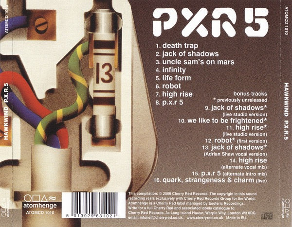 Image of Back Cover of CD - VG+/VG+ - HAWKWIND, P.X.R.5 (Atomhenge; ATOMCD 1010, UK 2009, Jewel Case), ,  - 2316045C