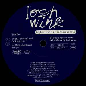 Image of Label Cover of 12" - VG/VG - JOSH WINK, Higher State Of Consciousness (Manifesto; FESX 3, UK & Europe 1995), Light marks.,  - 3316244C