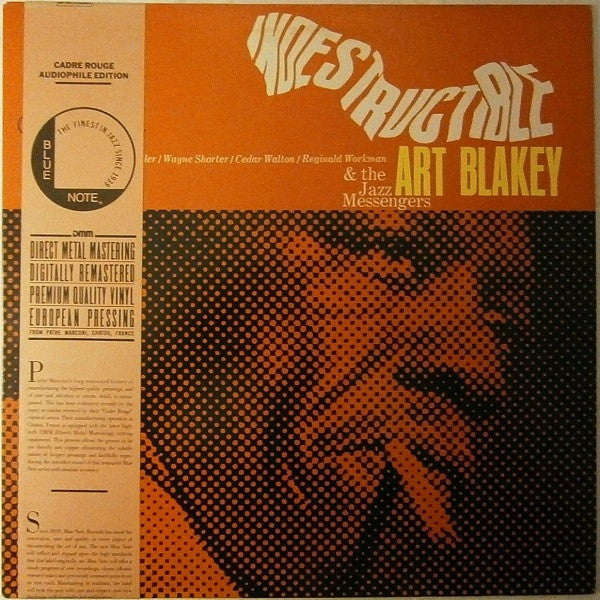 Image of Front Cover of LP - VG+/EX - ART BLAKEY & THE JAZZ MESSENGERS, Indestructible (Blue Note; BST 84193, US 1985 Reissue, Cadre Rouge Audiophile Edition), The sleeve is VG++ and the record looks unplayed. Beautiful copy.,  - 2925002E