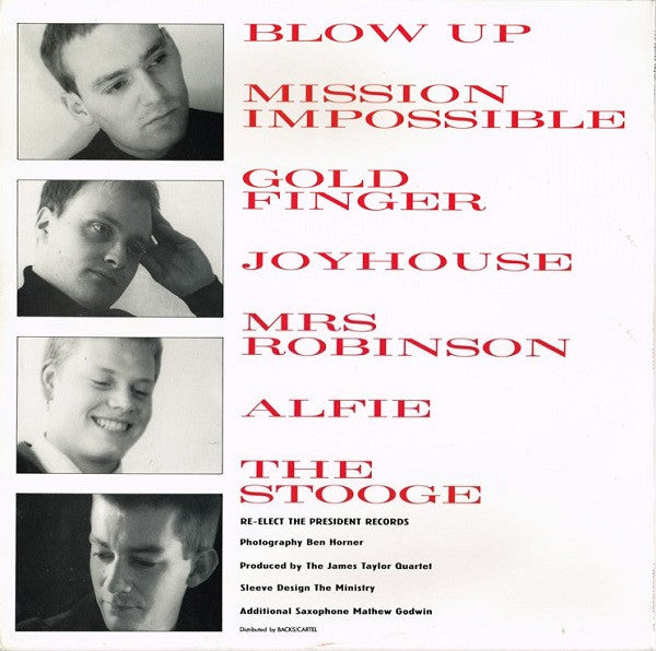 Image of Back Cover of LP - VG+/VG+ - THE JAMES TAYLOR QUARTET, Mission Impossible (Re-elect The President ; REAGAN 2, UK 1987), ,  - 2226292E