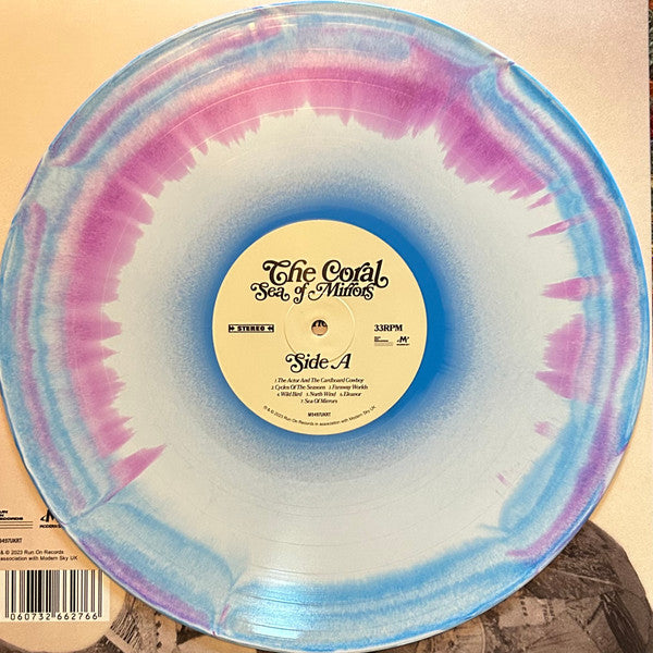Image of Label Cover of LP - EX/VG+ - THE CORAL, Sea Of Mirrors (Modern Sky UK; M9498UK, UK 2023, Textured Gatefold Sleeve, Inner, Tricolour Marble Vinyl, With Blue 7" Flexi), Strong VG+,  - 2526226E