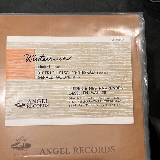 Image of Back Cover of 2xLP - VG+/VG+ - WILHELM FURTWANGLER, PHILHARMONIA ORCHESTRA, GERALD MOORE, Schubert: Winterreise, Mahler: Lieder Eines Fahrenden Gesellen (Angel Records; HA 1022-23, Japan , Box Set, Booklet), Some Scuffs on Back of Box,  - 2925140E