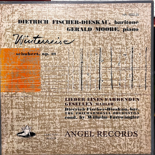 Image of Front Cover of 2xLP - VG+/VG+ - WILHELM FURTWANGLER, PHILHARMONIA ORCHESTRA, GERALD MOORE, Schubert: Winterreise, Mahler: Lieder Eines Fahrenden Gesellen (Angel Records; HA 1022-23, Japan , Box Set, Booklet), Some Scuffs on Back of Box,  - 2925140E