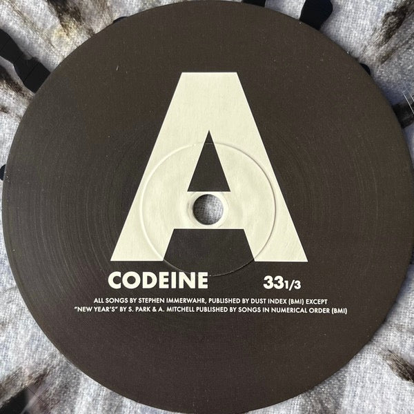 Image of Label Cover of LP - EX/EX - CODEINE, Frigid Stars (Numero; NUM916LP-C1, UK 2023 Reissue, "Heat Death" Clear w/ Black Splatter Vinyl), , Codeine's debut album, Frigid Stars LP, is a crepuscular masterpiece of somnolent beauty. Ideal for aesthete of shoegaze, post-rock, and ambient music, the album is awash in opulent soundscapes and somnolent vocals. The songs are slow-burning and atmospheric, perfect for long, lazy days spent dreaming. A pioneering album of the slowcore and sadcore genres - 3946132