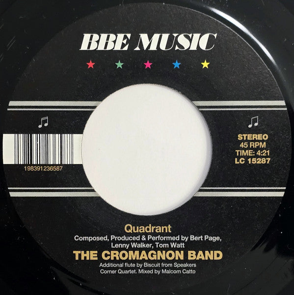 Image of Back Cover of 2955028S: 7" - THE CROMAGNON BAND, Bad Night/ Quadrant (BBE Music; BBE787ALP, UK 2024)   /EX