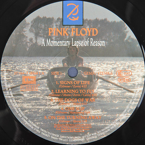 Image of Label Cover of LP - G+/VG - PINK FLOYD, A Momentary Lapse Of Reason (EMI; 7 48068 1, Europe 1987, Gatefold, Inner, GEMA/ STEMRA Labels, DMM Precision Matrices), Hairlines, edge & ring wear, sticker damage on back cover, seam split on Inner,  - 4446011S