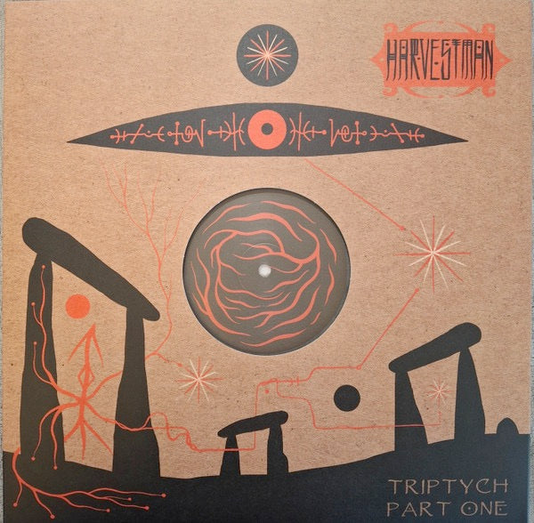 Image of Front Cover of 2915310C: LP - HARVESTMAN, Triptych: Part One (Neurot Recordings; NR130, US 2024, Die Cut Sleeve, Galaxy Effect Bone White Opaque + Black Vinyl)   VG+/VG+