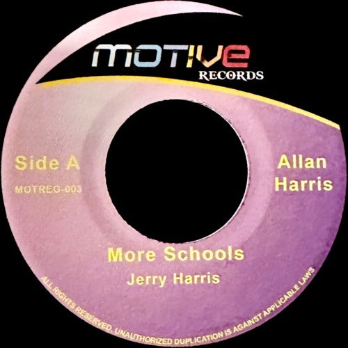 Image of Front Cover of 2925351E: 7" - JERRY HARRIS, More Schools (Motive Records; MOTREG-003, UK 2025)   /EX