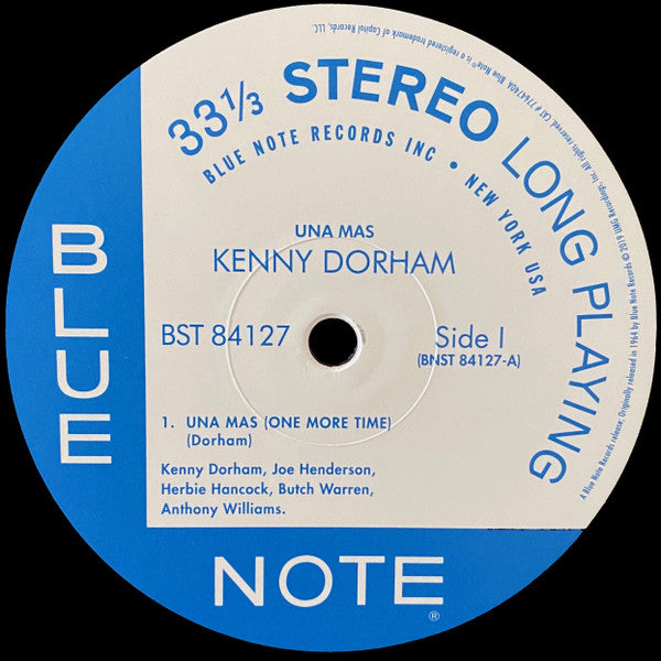 Image of Label Cover of LP - VG/VG+ - KENNY DORHAM, Una Mas (One More Time) (Blue Note; 7764740, Worldwide 2019 Reissue, 180 Gram Vinyl), a few edge creases,  - 4146242S