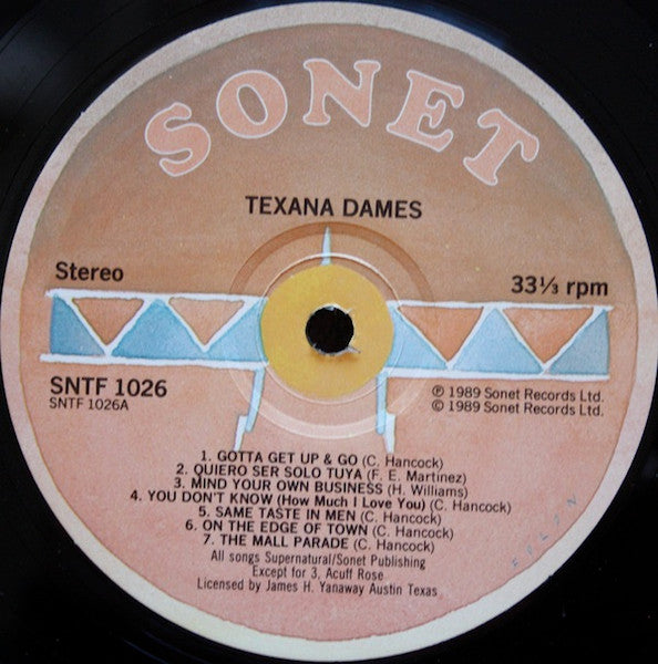 Image of Label Cover of LP - VG/EX - TEXANA DAMES, Texana Dames (Sonet; SNTF 1026, UK 1989), Edge wear,  - 2915373C