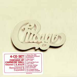 Image of Front Cover of 2935136E: 4xCD - CHICAGO, At Carnegie Hall Volumes I, II, III and IV (Rhino Records; R2 76174, Europe 2005, Box Set)   VG+/VG+