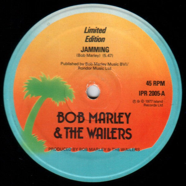 Image of Front Cover of 12" - VG/VG+ - BOB MARLEY & THE WAILERS, Jamming / Punky Reggae Party (Island Records; IPR 2005, UK 1977, Company Sleeve), Light lines only.,  - 4216282C