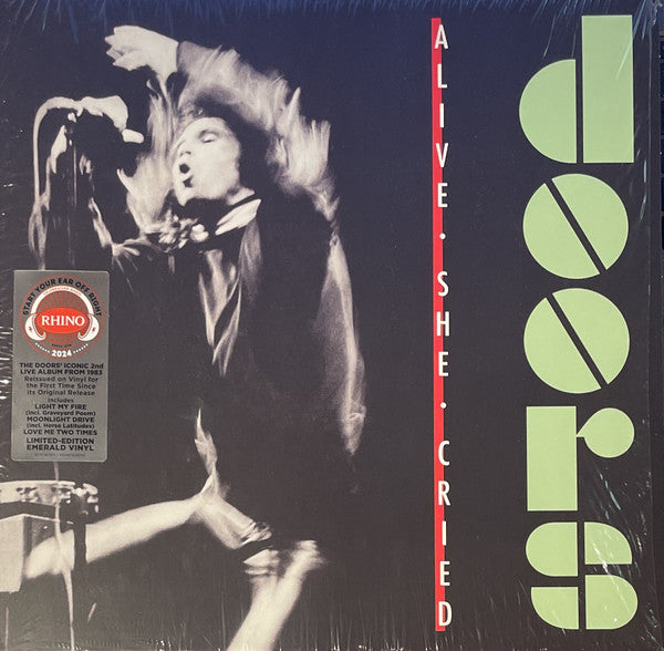 Image of Front Cover of LP - EX/EX - THE DOORS, Alive, She Cried (Rhino Records; RCVI 60269 / 603497829095, Europe 2024 Reissue, Inner, Emerald Green Vinyl), Opened Instore, Still In Stickered Shrinkwrap,  - 2945346S