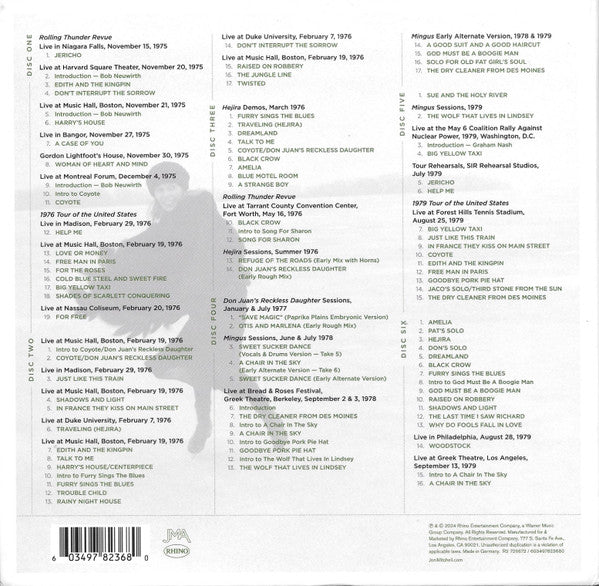 Image of Back Cover of 6xCD - M/M - JONI MITCHELL, Archives Volume 4: Asylum Years (1976-1980) (Rhino Records; 603497823680, USA & Europe , Box Set), SEALED,  - 4336043E
