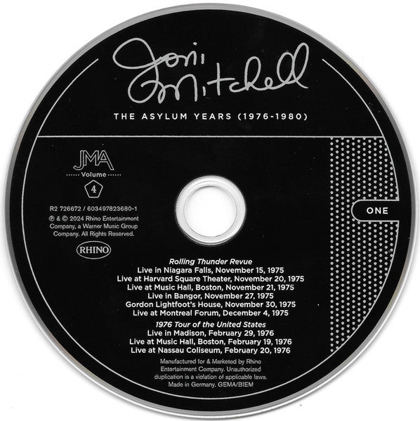 Image of Label Cover of 6xCD - M/M - JONI MITCHELL, Archives Volume 4: Asylum Years (1976-1980) (Rhino Records; 603497823680, USA & Europe , Box Set), SEALED,  - 4336043E