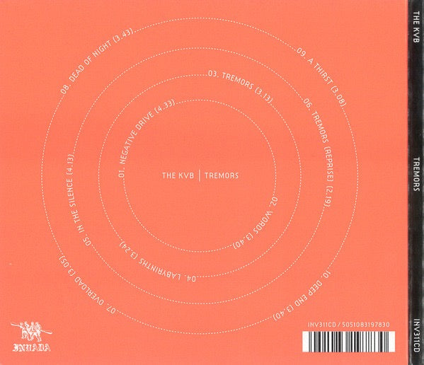 Image of Back Cover of 3015113C: CD - THE KVB, Tremors (Invada; INV311CD, Worldwide 2024, Digipak)   VG+/VG+
