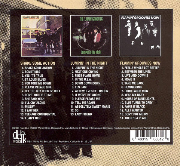 Image of Back Cover of 3035060E: 3xCD - FLAMIN' GROOVIES, Bust Out At Full Speed - The Sire Years (DBK Works; dbk601, US 2006, Box Set)   EX/EX