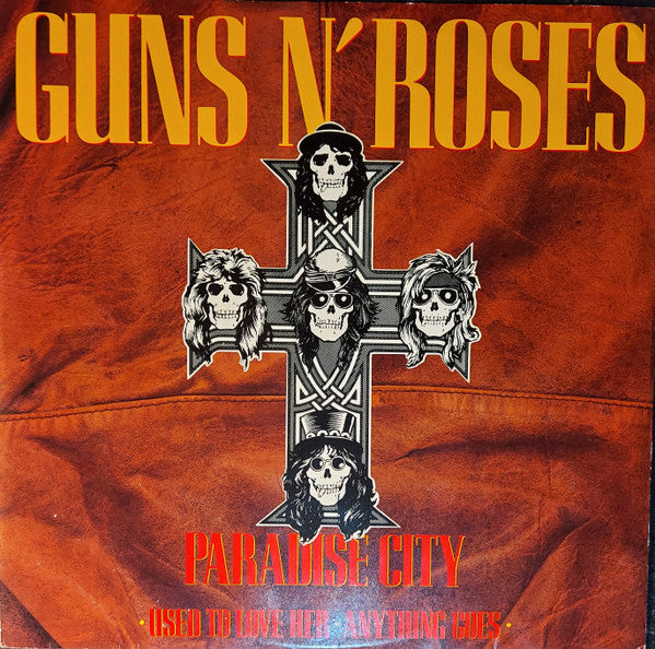 Image of Front Cover of 3045075S: 12" - GUNS N' ROSES, Paradise City (Geffen Records; GEF 50T / 921 180-0, UK 1989, Has Barcode on labels)   VG+/VG+