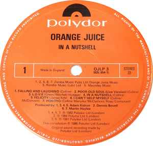 Image of Label Cover of LP - VG/VG+ - ORANGE JUICE, In A Nutshell (Polydor; OJLP 3, UK 1985), Very light marks on disc.,  - 2946097S