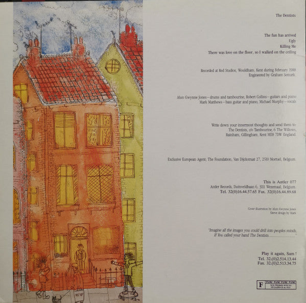 Image of Back Cover of 12" EP - VG+/VG+ - THE DENTISTS, The Fun Has Arrived (Antler Records ; ANT 077, Belgium 1988, Picture Sleeve), ,  - 3626087E