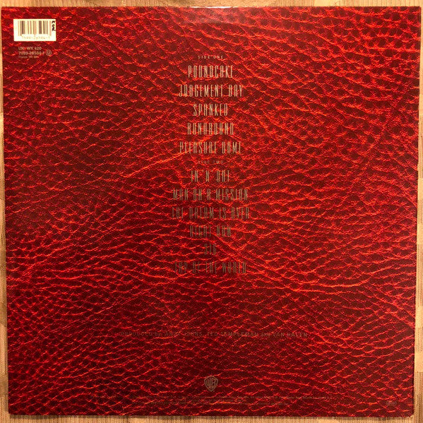 Image of Back Cover of 3015400C: LP - VAN HALEN, For Unlawful Carnal Knowledge (Warner Bros. Records; 7599-26594-1, UK 1991, Inner) Hype stickered sleeve has a small sticker mark to varnish, promo sticker on rear, sticker reisidue on inner. Strong VG+ vinyl.  VG/VG+