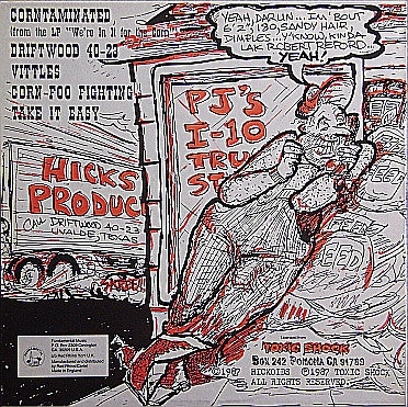 Image of Back Cover of 12" EP - VG/VG - HICKOIDS, Hard Corn (Fundamental; Holy 6, UK 1987, Picture Sleeve), Light Marks only, light sleeve crease, With press sheet,  - 3015435C