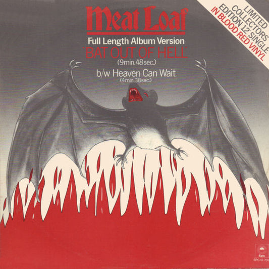 Image of Front Cover of 12" - VG/VG+ - MEAT LOAF, Bat Out Of Hell (Epic; S EPC 12-7018, UK 1979 Reissue, Red Vinyl), Faint ring wear,  - 3045218S