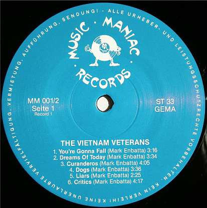 Image of Label Cover of 2xLP - VG/VG+ - THE VIETNAM VETERANS, Green Peas (Music Maniac Records; MM001/2, Germany 1985), ,  - 3015438C