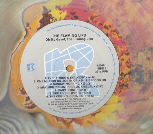 Image of Label Cover of LP - VG+/EX - THE FLAMING LIPS, Oh My Gawd!!!... The Flaming Lips (Restless Records; 72207-1, US 1987, Gatefold, Clear Vinyl), ,  - 3025257E