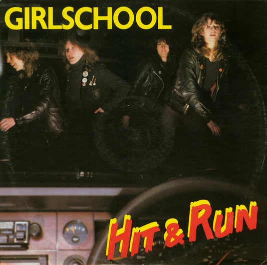 Image of Front Cover of 4925052E: 10" - GIRLSCHOOL, Hit & Run (Bronze; BROX 118, UK 1981, Picture Sleeve)   VG/VG