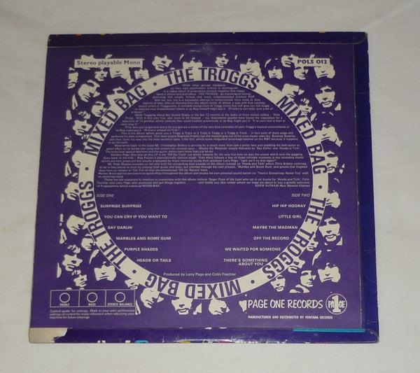 Image of Back Cover of LP - VG/VG+ - THE TROGGS, Mixed Bag (Page One; POLS 012, UK 1968, Laminated Flipback Sleeve), ,  - 3025409E