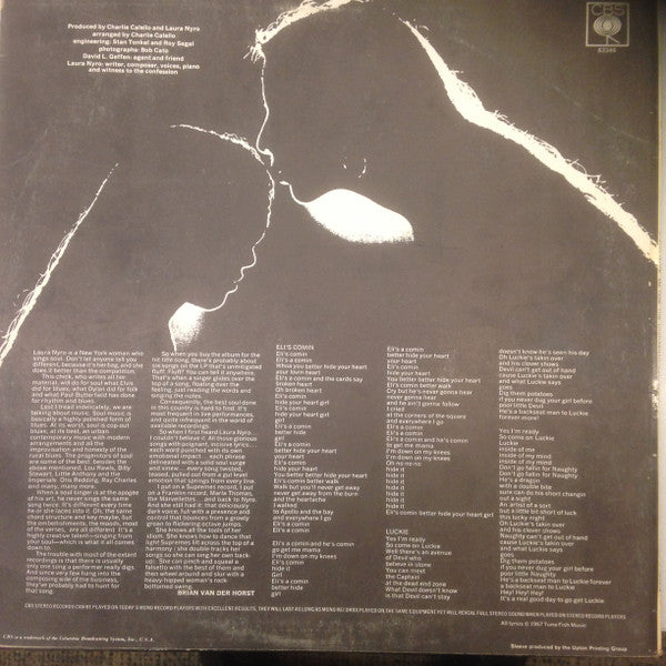 Image of Back Cover of LP - VG/G - LAURA NYRO, Eli And The Thirteenth Confession (CBS Orange (33 1/3 On Label); 63346, UK 1968, Laminated Sleeve, Company Inner, Mono), Edge Wear, Stickered Back Sleeve, Writting On Back Sleeve, 0 - 3746142S