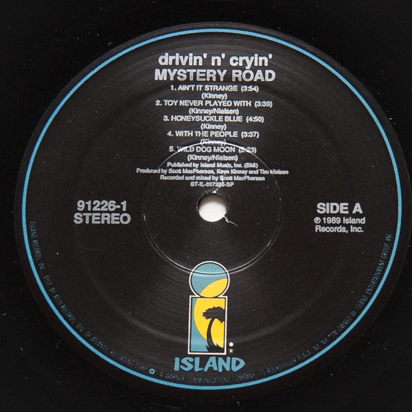 Image of Label Cover of LP - VG/VG - DRIVIN' N' CRYIN', Mystery Road (Island Records; 91226-1, US 1989), Pressing Flaw On Track One Side A,  - 3446054S
