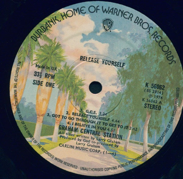 Image of Label Cover of LP - VG+/VG+ - GRAHAM CENTRAL STATION, Release Yourself (Warner Bros. Records; K56062, UK 1974), ,  - 4226334E