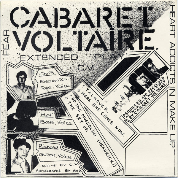 Image of Back Cover of 7" EP - VG/VG+ - CABARET VOLTAIRE, Extended Play (Rough Trade; RT003, UK 1978, Picture Sleeve), Sleeve Creased,  - 4226105E