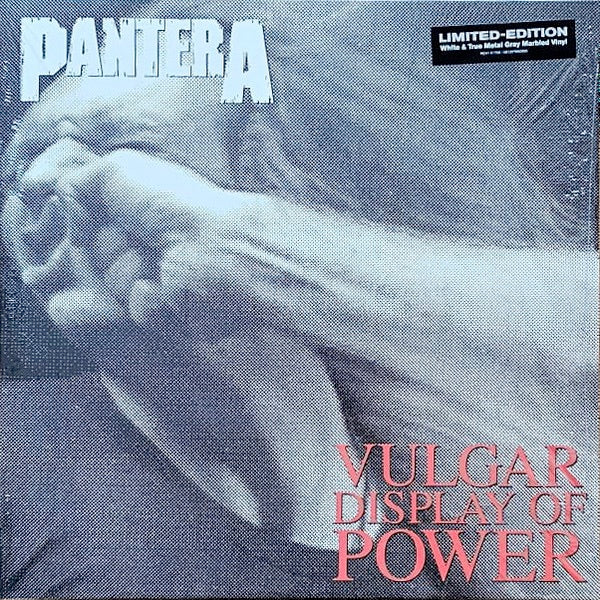 Image of Front Cover of LP - NEW/NEW - PANTERA, Vulgar Display Of Power (Rhino Records; RCV1 91758, Europe 2021 Reissue, Inner, White & True Metal Grey Marbled Vinyl), ,  - 2416254C