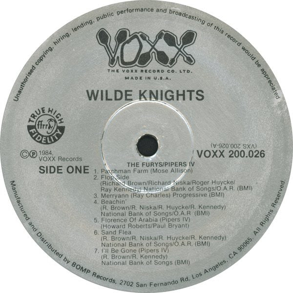 Image of Label Cover of LP - VG+/VG+ - THE WILDE KNIGHTS A.K.A. FURYS, PIPERS IV, Beaver Patrol (Voxx Records; VXS 200.026, US 1984), Still in shrinkwrap.,  - 3145044S