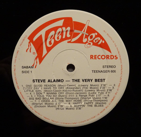 Image of Label Cover of 3145060S: LP - STEVE ALAIMO, The Very Best (Teenager Records; TEENAGER 606, Denmark 1990) Strong VG+.  VG+/VG+