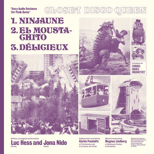 Image of Front Cover of 12" - VG+/VG+ - CLOSET DISCO QUEEN, Sexy Audio Deviance For Punk Bums (CRAZYSANE RECORDS; CSR003, Switzerland 2017, Single Sided, Etched, Numbered), ,  - 3145061S