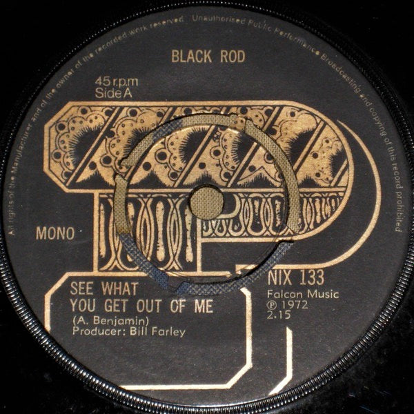 Image of Front Cover of 3115143C: 7" - BLACK ROD, See What You Get Out Of Me (Phoenix ; NIX 133, UK 1972, Company Sleeve, 4-Prong Centre)   VG+/VG+