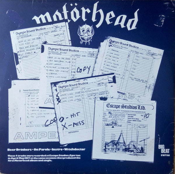 Image of Back Cover of LP - VG/VG+ - MOT RHEAD, Beer Drinkers & Hell Raisers (Big Beat Records; SWT 61, UK 1980, Pink Vinyl), Edge Wear,  - 3145215S