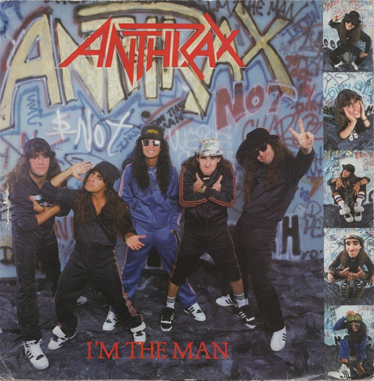 Image of Front Cover of 3115309C: 12" - ANTHRAX, I'm The Man (Island Records; 12 IS 338, UK 1987, Picture Sleeve)   VG+/VG+