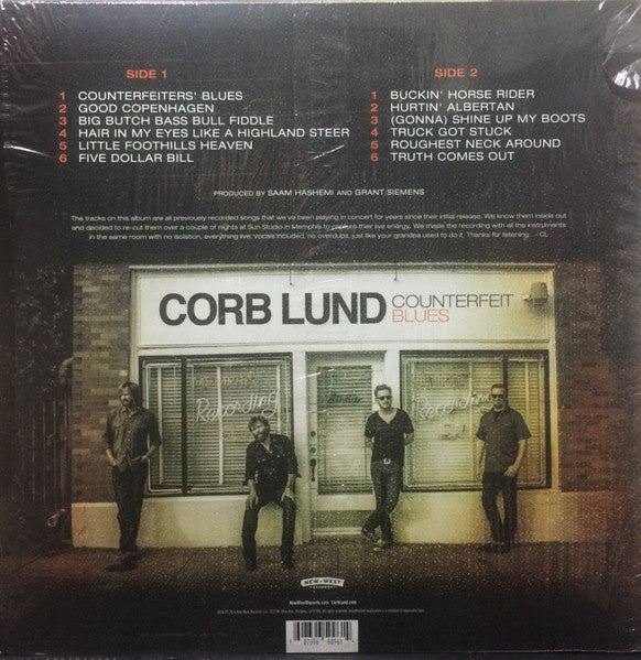 Image of Back Cover of LP - EX/EX - CORB LUND, Counterfeit Blues (New West Records; NW5096, US 2014), ,  - 3125140E