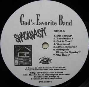 Image of Label Cover of LP - VG+/VG+ - GOD'S FAVORITE BAND, Shacknasty (Twin/Tone Records; TTR 89217-1, UK 1992), ,  - 3115349C