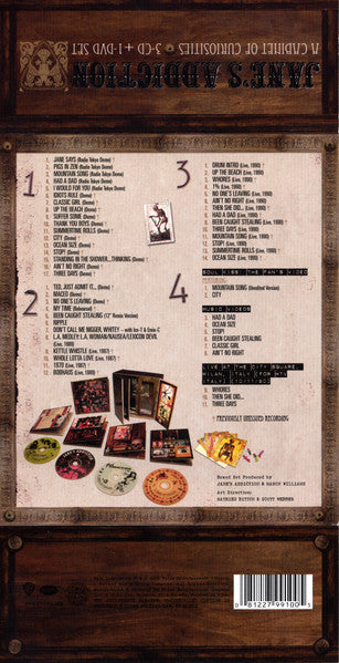 Image of Back Cover of 3155110S: 4xCD - JANE'S ADDICTION, A Cabinet Of Curiosities (Warner Bros. Records; R2 512812, US 2009)   VG+/VG+